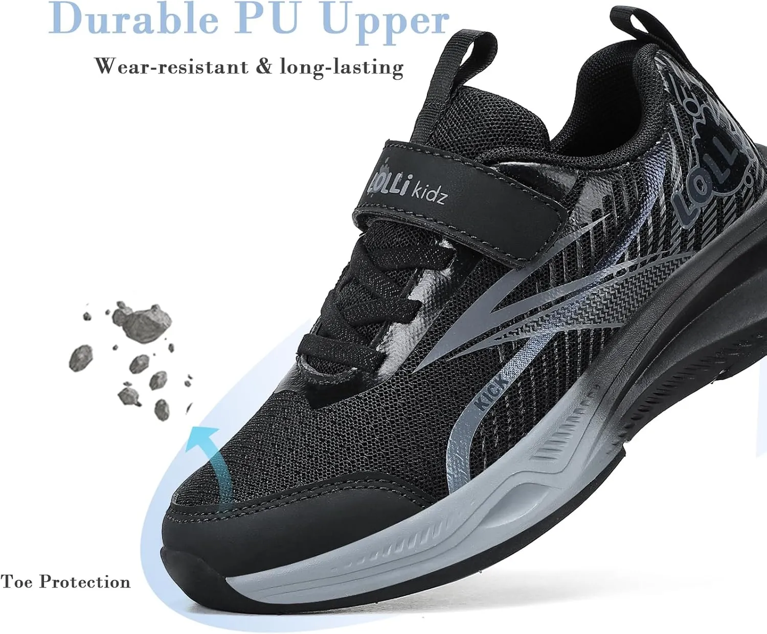 LOLLi kidz Boys Girls Shoes Kids Sneakers Athletic Tennis Shoes Lightweight Breathable Running Shoes