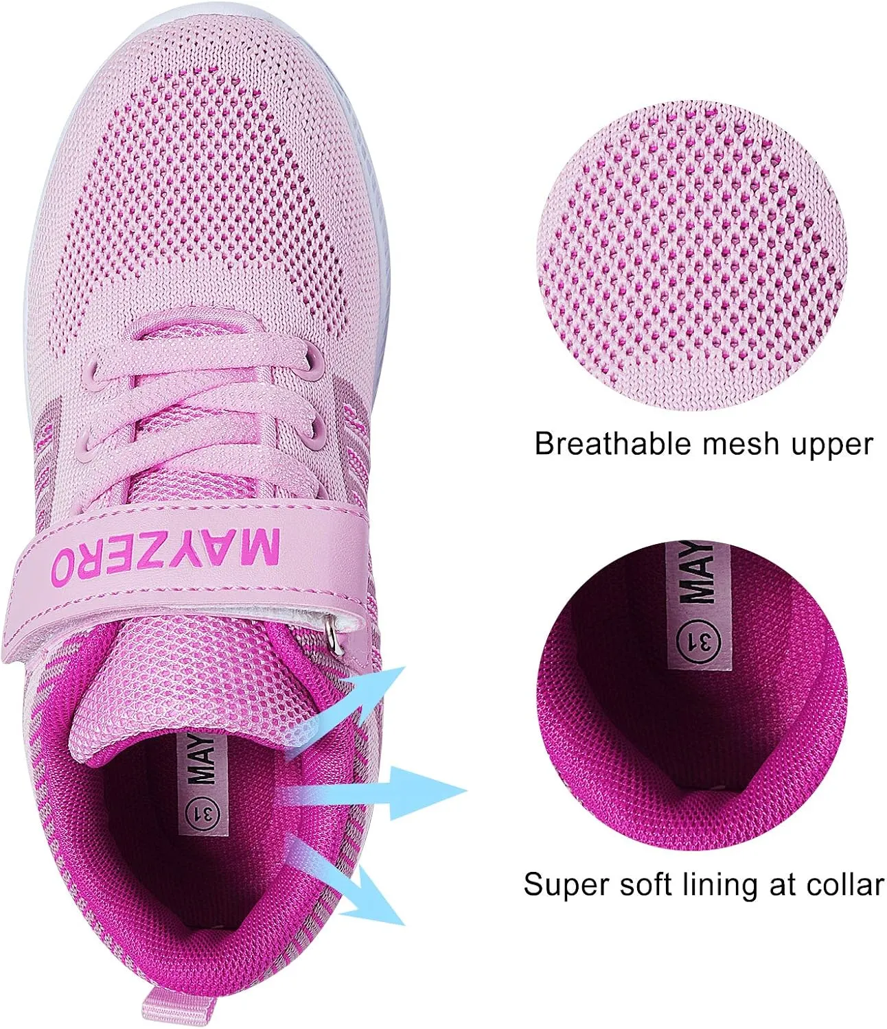 MAYZERO Kids Tennis Shoes Breathable Running Shoes Walking Shoes Fashion Sneakers for Boys and Girls