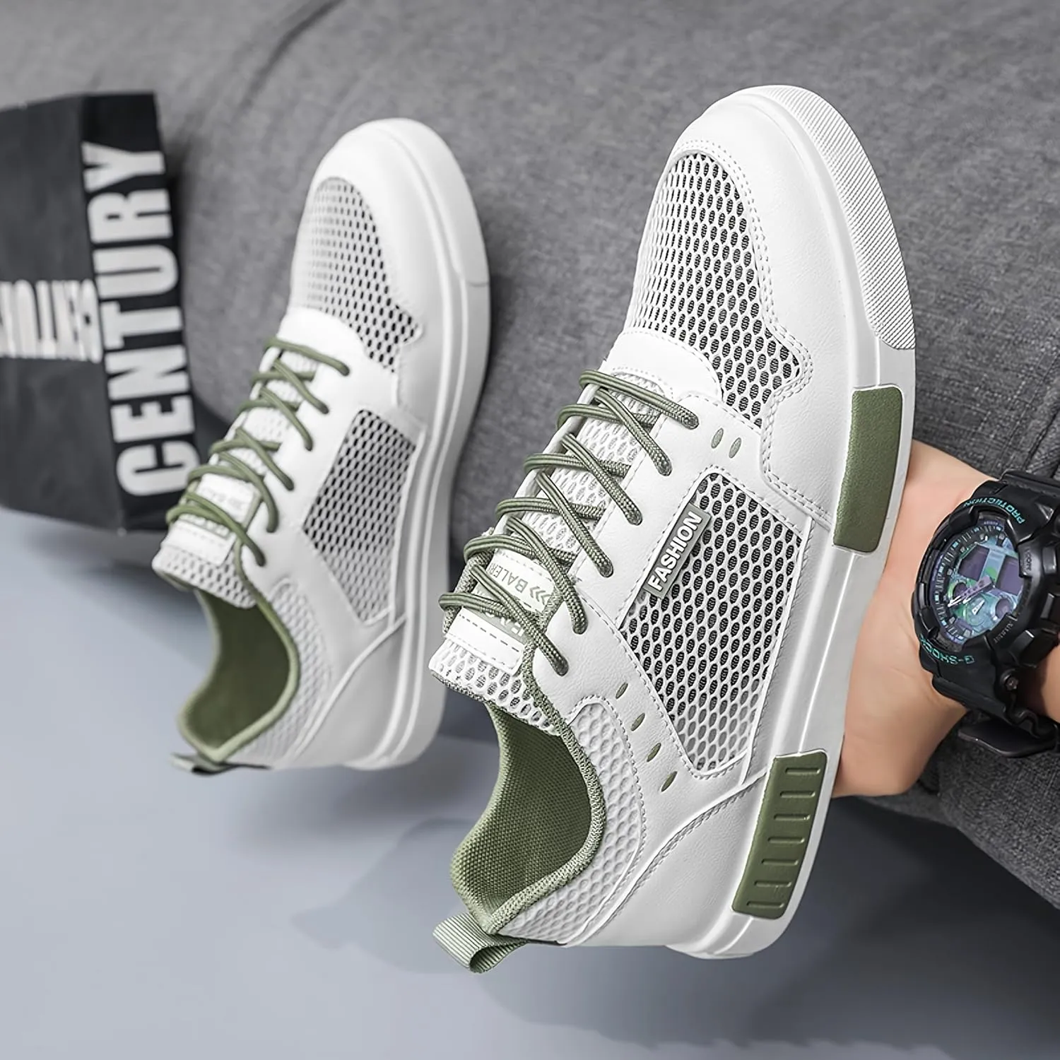 Men's Breathable Mesh Sneakers Casual Shoes for Hiking, Outdoor, Daily Wear