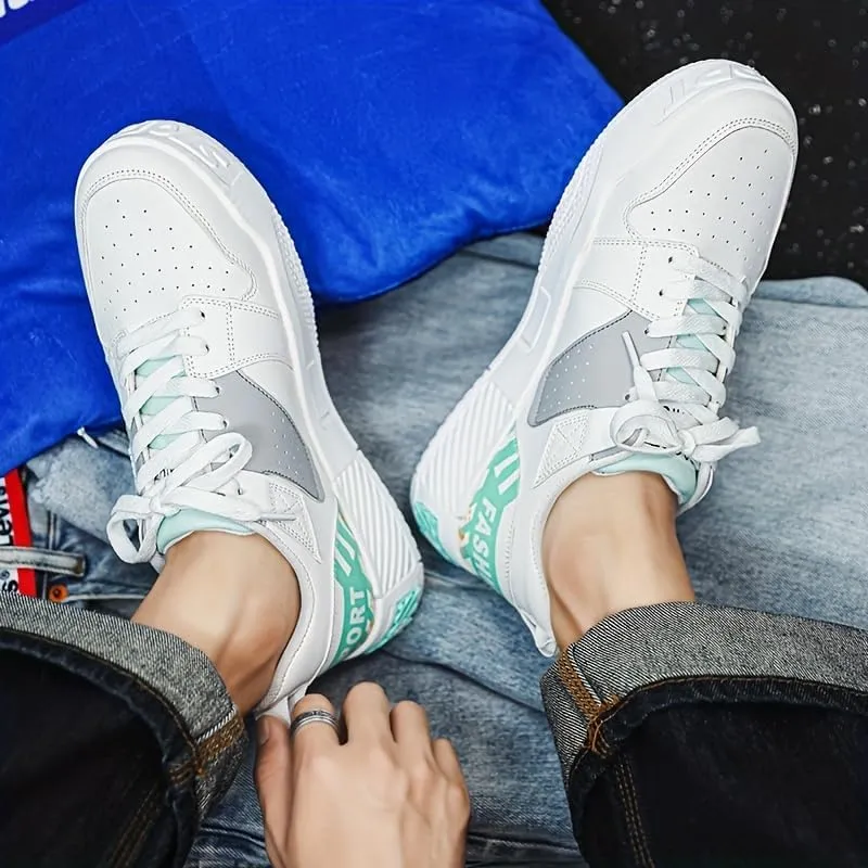 Men's Fashion Low Top Lace Up Comfortable Stylish Casual Walking Skateboard Shoes, Men's Street Sneakers