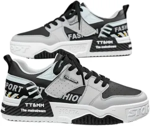Men's Fashion Low Top Lace Up Comfortable Stylish Casual Walking Skateboard Shoes, Men's Street Sneakers
