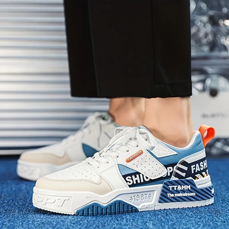 Men's Fashion Low Top Lace Up Comfortable Stylish Casual Walking Skateboard Shoes, Men's Street Sneakers