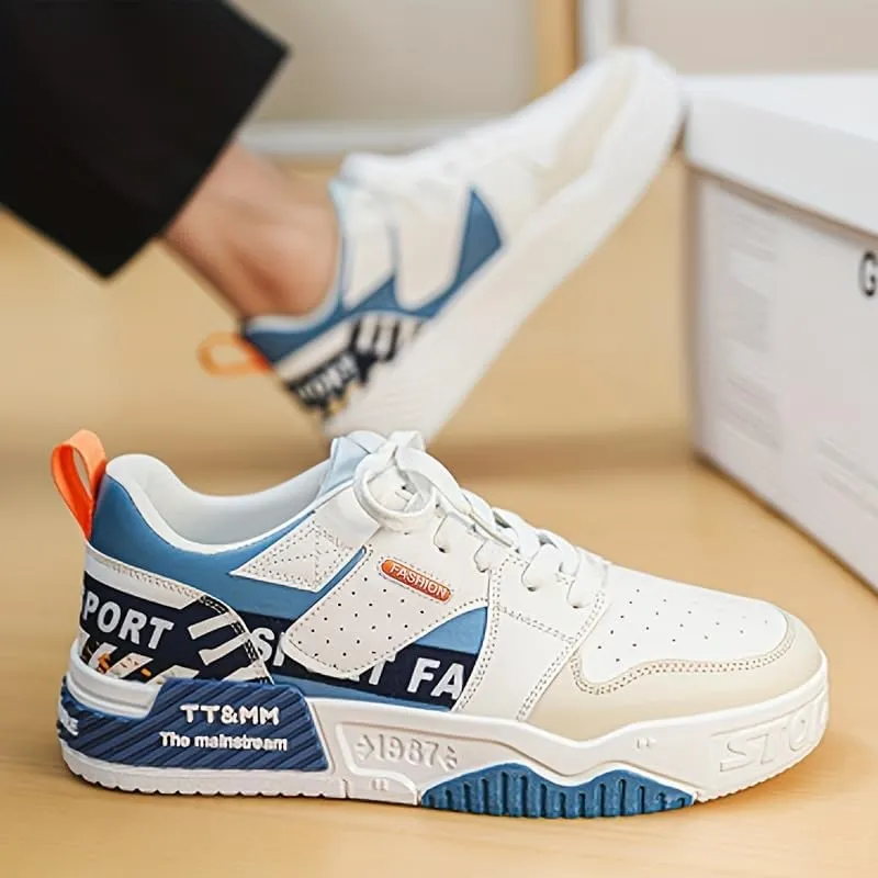 Men's Fashion Low Top Lace Up Comfortable Stylish Casual Walking Skateboard Shoes, Men's Street Sneakers