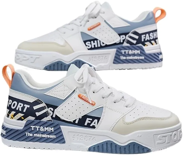 Men's Fashion Low Top Lace Up Comfortable Stylish Casual Walking Skateboard Shoes, Men's Street Sneakers