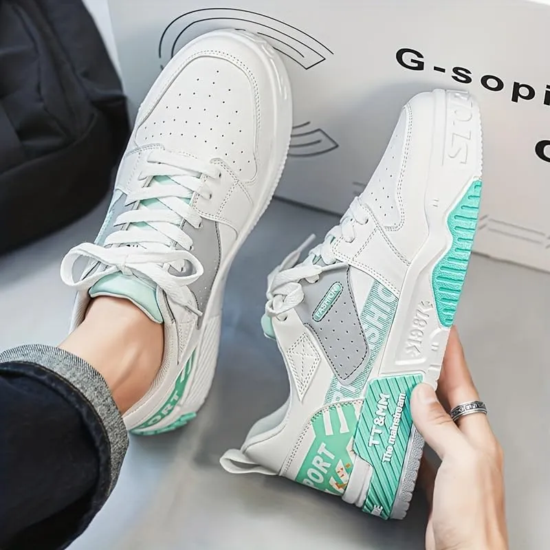 Men's Fashion Low Top Lace Up Comfortable Stylish Casual Walking Skateboard Shoes, Men's Street Sneakers