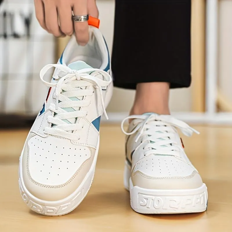 Men's Fashion Low Top Lace Up Comfortable Stylish Casual Walking Skateboard Shoes, Men's Street Sneakers