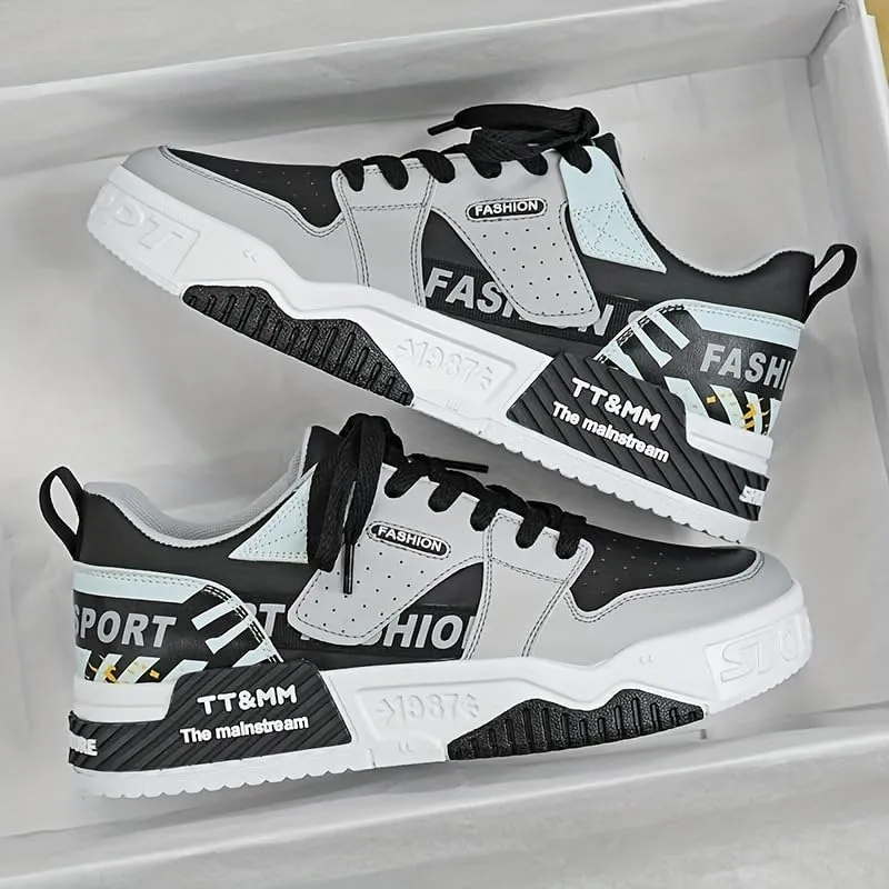 Men's Fashion Low Top Lace Up Comfortable Stylish Casual Walking Skateboard Shoes, Men's Street Sneakers