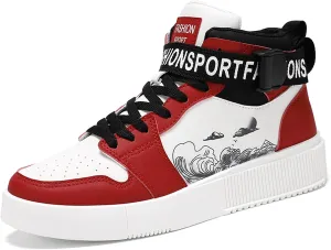 Men's Fashion Sneakers High Top Skate Shoes Stylish Street Sneakers Casual Walking Shoes