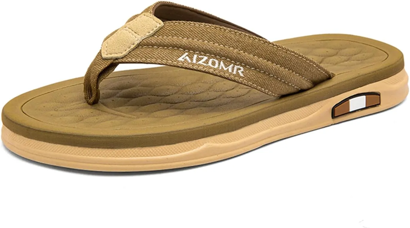 Men's Flip Flops Summer Beach Soft Comfort Thong Sandals Open-Toe Shoes Outdoor Water Resistant Lightweight Sandals