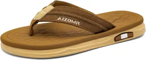 Men's Flip Flops Summer Beach Soft Comfort Thong Sandals Open-Toe Shoes Outdoor Water Resistant Lightweight Sandals