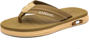 Men's Flip Flops Summer Beach Soft Comfort Thong Sandals Open-Toe Shoes Outdoor Water Resistant Lightweight Sandals