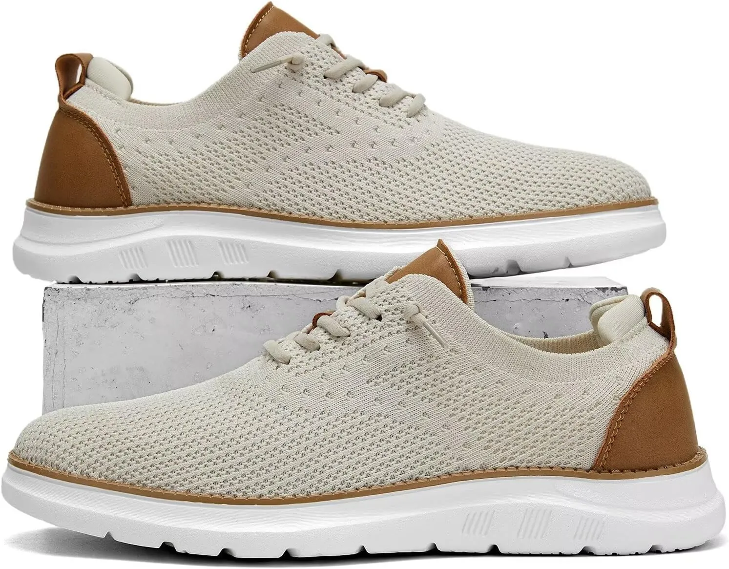 Men's Mesh Sneakers Oxfords Lace-Up Lightweight Casual Walking Shoes Driving Shoes