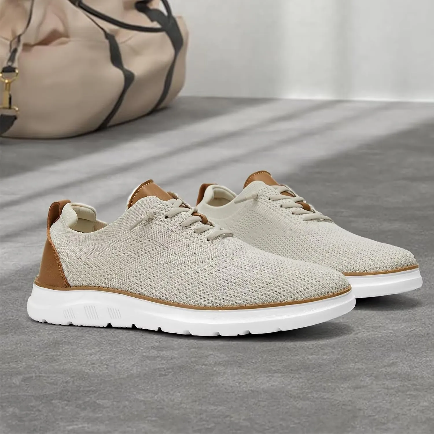 Men's Mesh Sneakers Oxfords Lace-Up Lightweight Casual Walking Shoes Driving Shoes