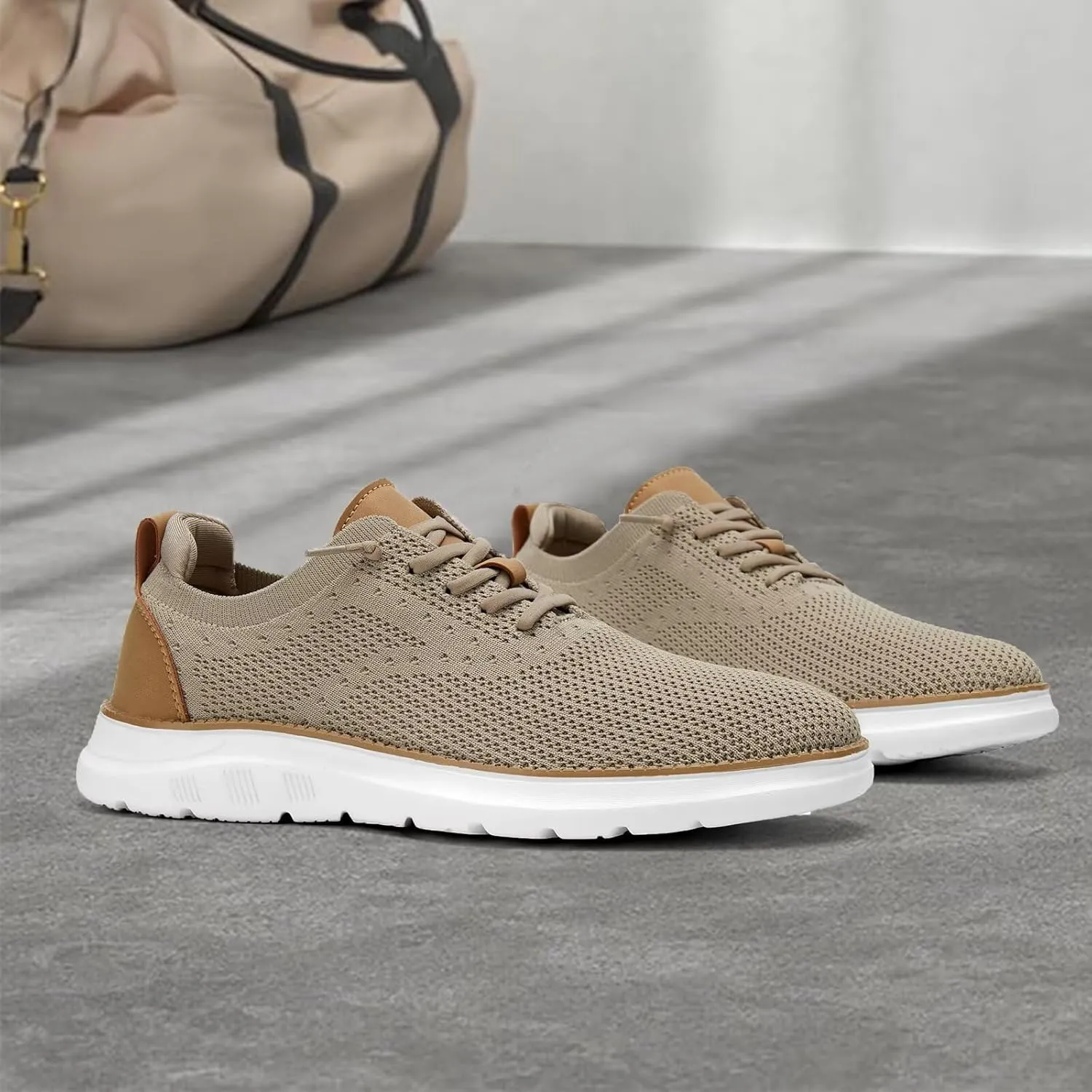 Men's Mesh Sneakers Oxfords Lace-Up Lightweight Casual Walking Shoes Driving Shoes