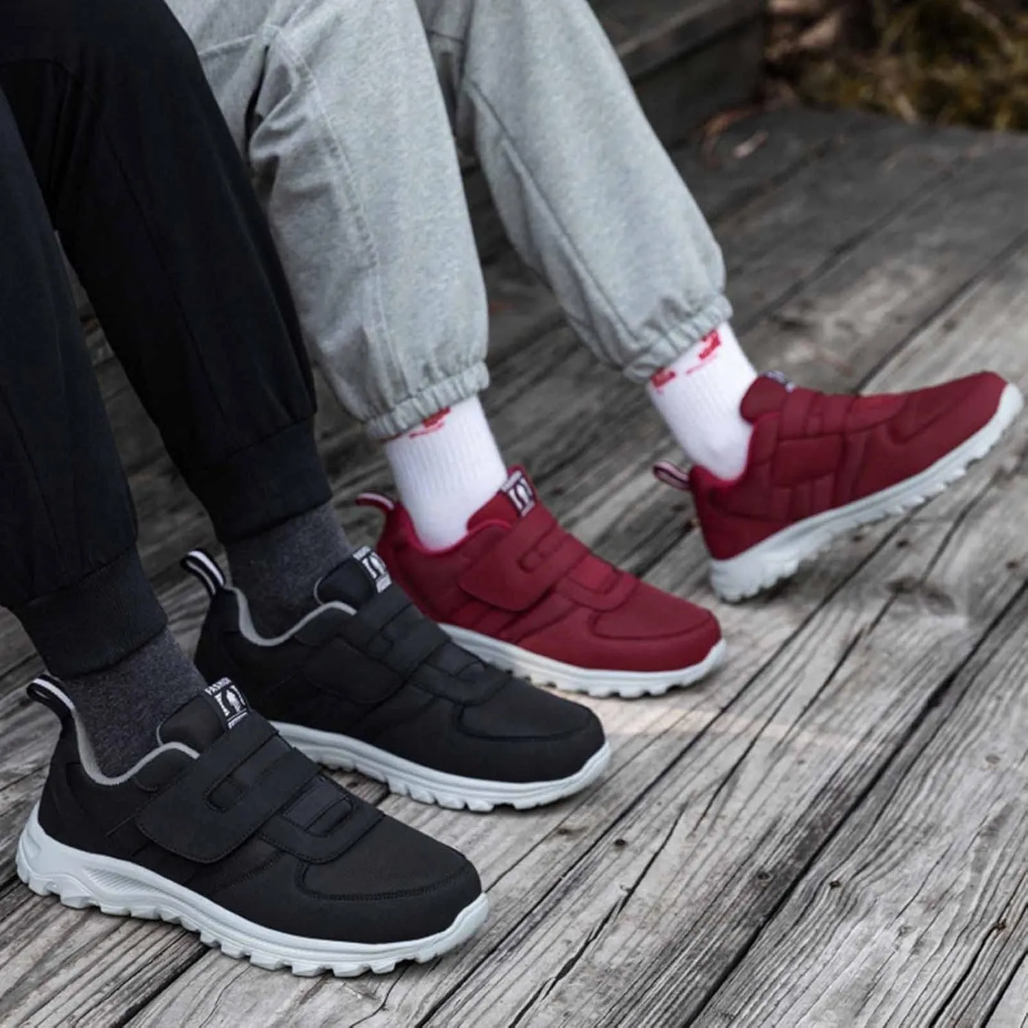 Mens Slip on Sneakers Comfortable Breathable Lightweight Casual Sneaker Orthopedic Walking Shoes Non Slip Hook Loop Walking Sport Shoes