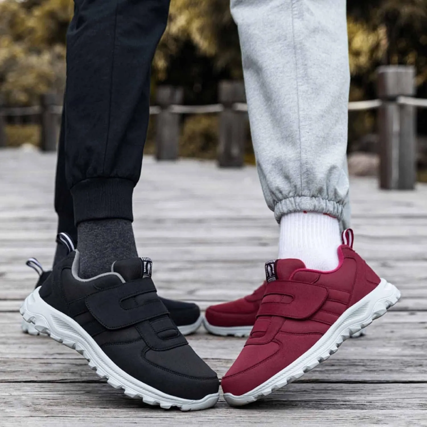 Mens Slip on Sneakers Comfortable Breathable Lightweight Casual Sneaker Orthopedic Walking Shoes Non Slip Hook Loop Walking Sport Shoes