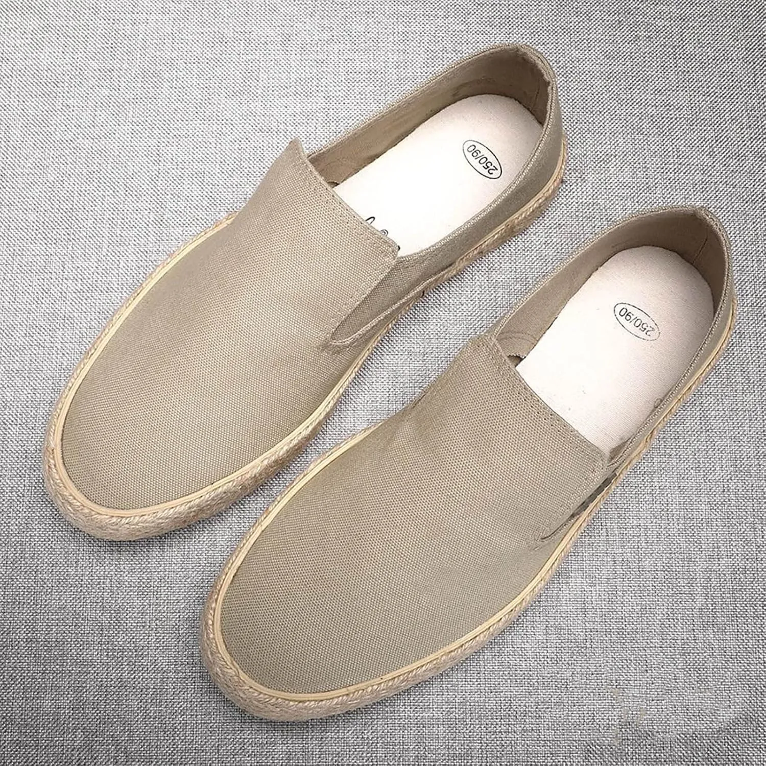 Mens Slip On Sneakers Comfortable Wide Width Espadrilles Casual Sneakers Flat Walking Shoes Breathable Lightweight Canvas Sport Shoes