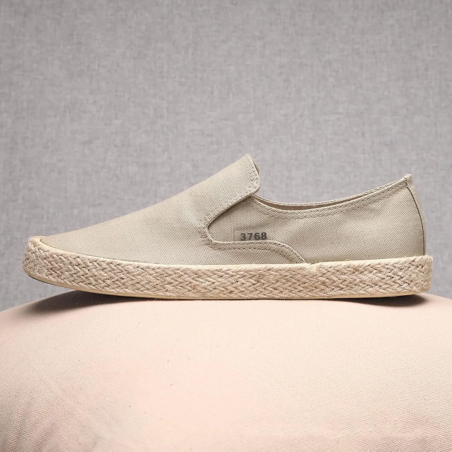 Mens Slip On Sneakers Comfortable Wide Width Espadrilles Casual Sneakers Flat Walking Shoes Breathable Lightweight Canvas Sport Shoes