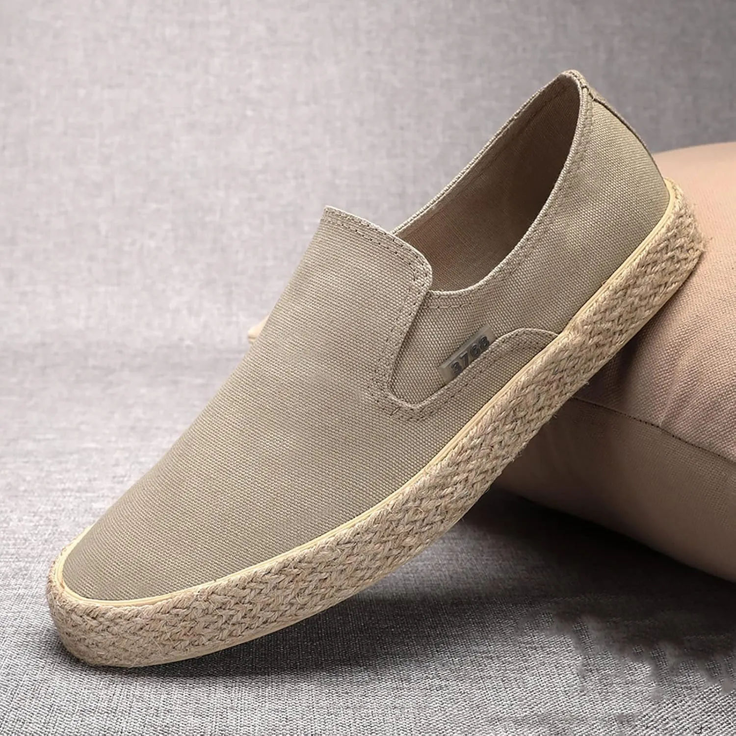 Mens Slip On Sneakers Comfortable Wide Width Espadrilles Casual Sneakers Flat Walking Shoes Breathable Lightweight Canvas Sport Shoes