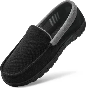 MIXIN Mens Slippers Moccasins Slippers for Men House Shoes with Warm and Cozy Memory Foam Hard Sole Men's Indoor Outdoor Slippers