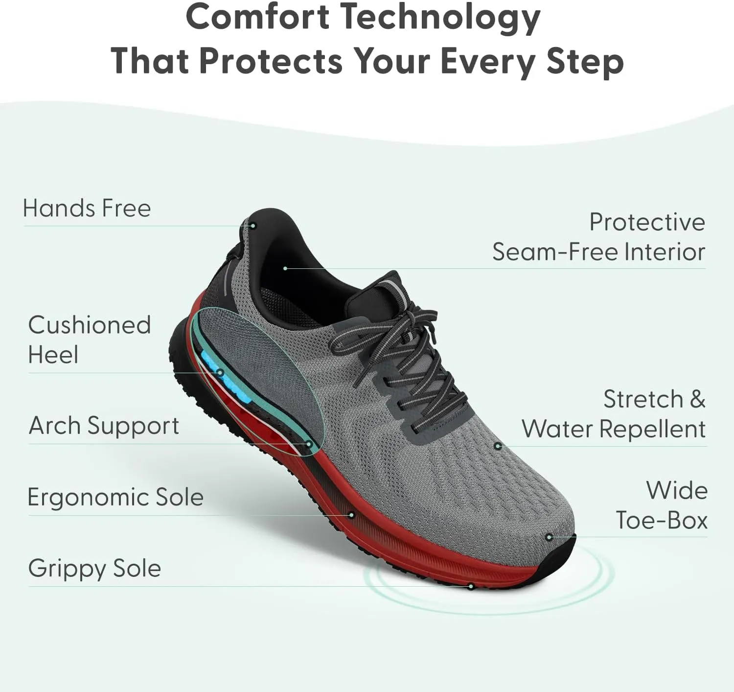 Orthofeet Men's Orthopedic Hands-Free Tilos Slip-On Sneakers