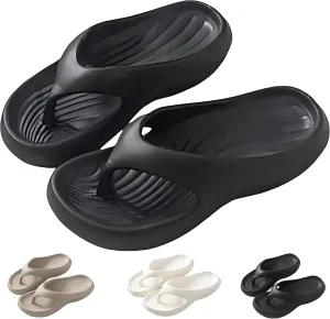 Pillow Arch Support Flip Flops, Unisex Comfortable Thick-Soled Walking Slippers, Arch Support Recovery Flip Flops, Lightweight Sandals