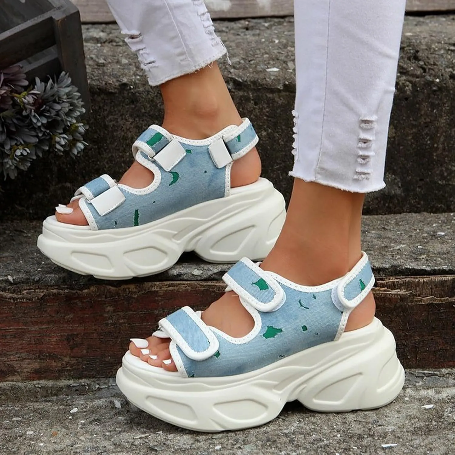 Platform Sandals Women Summer Outdoor Camping Walking Beach Sandals Sandles Women Open Toe Flatform Fashion Sandals