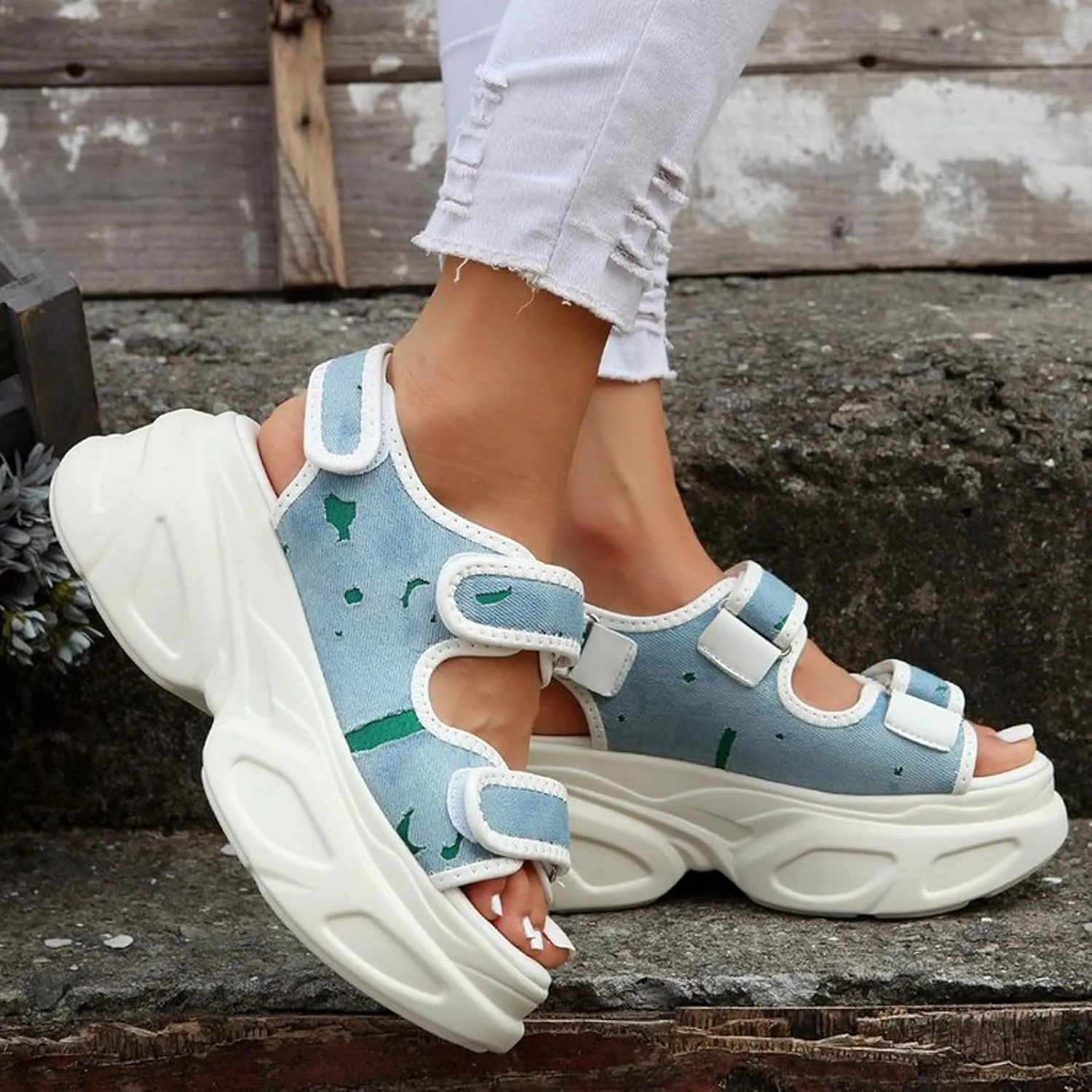 Platform Sandals Women Summer Outdoor Camping Walking Beach Sandals Sandles Women Open Toe Flatform Fashion Sandals