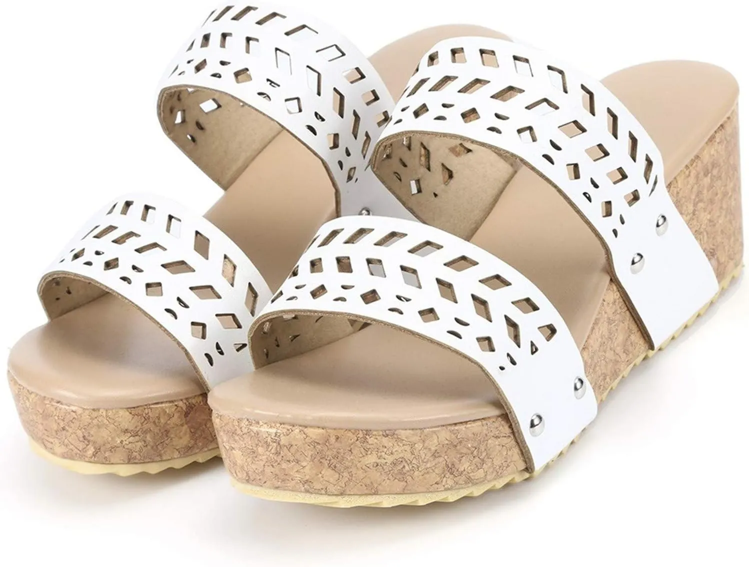 Platform Sandals Women Wedge Ankle Band Cork Platform Slip-Resistant Sole Casual Beach Walking Sandals 2025 Spring and Summer Vacation