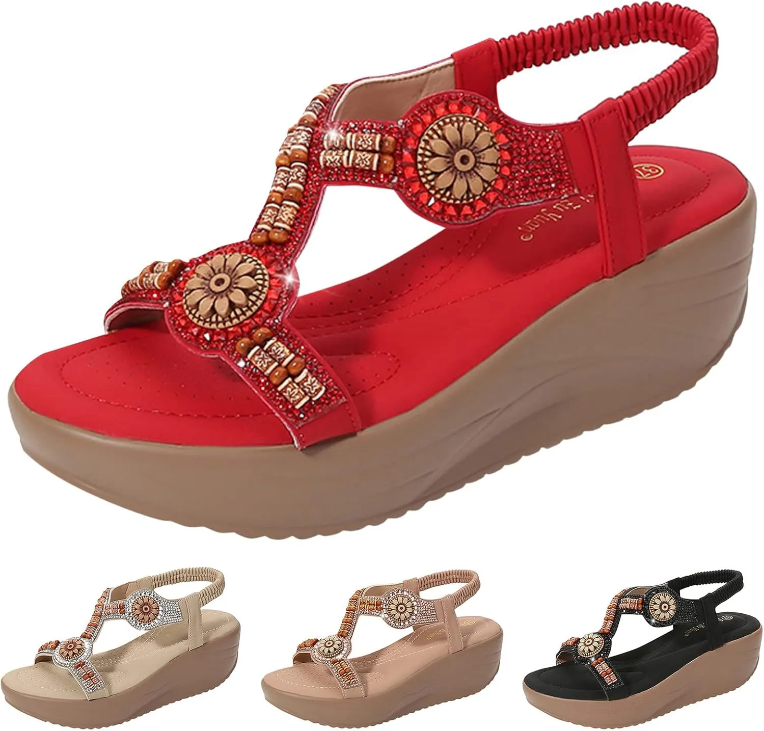 Platform Sandals Women Wedge Espadrille Braided Design Adjustable Ankle Strap Non-Slip FashionSummer Vacation 2025 Spring and Summer Vacation