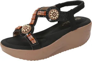 Platform Sandals Women Wedge Espadrille Braided Design Adjustable Ankle Strap Non-Slip FashionSummer Vacation 2025 Spring and Summer Vacation