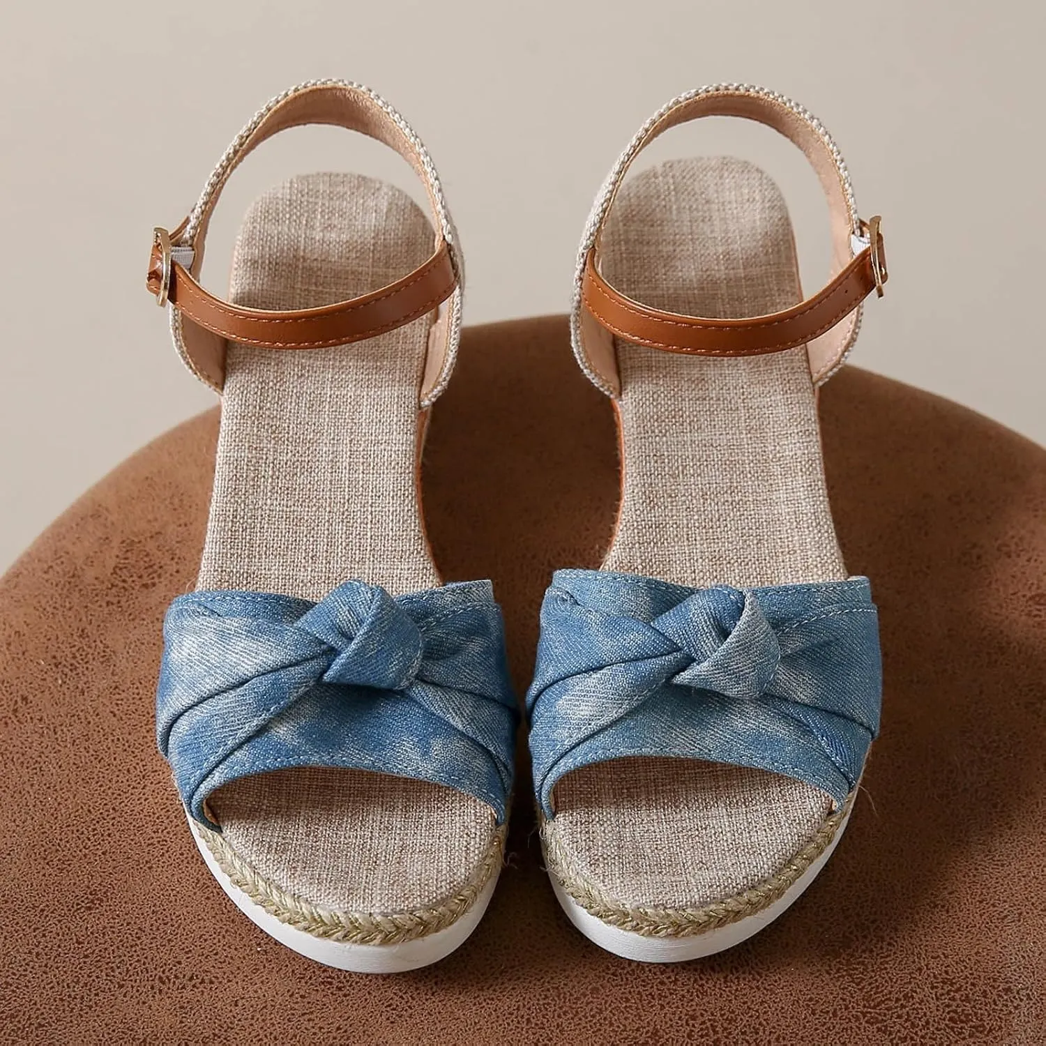 Platform Sandals Women's Ankle Strap Low Wedge Sandals Sandal Women Open Toe Flatform Fashion Sandals