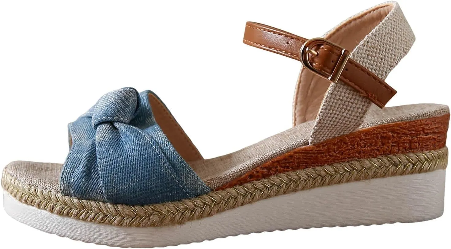 Platform Sandals Women's Ankle Strap Low Wedge Sandals Sandal Women Open Toe Flatform Fashion Sandals