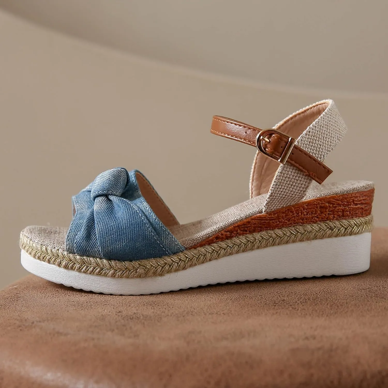 Platform Sandals Women's Ankle Strap Low Wedge Sandals Sandal Women Open Toe Flatform Fashion Sandals