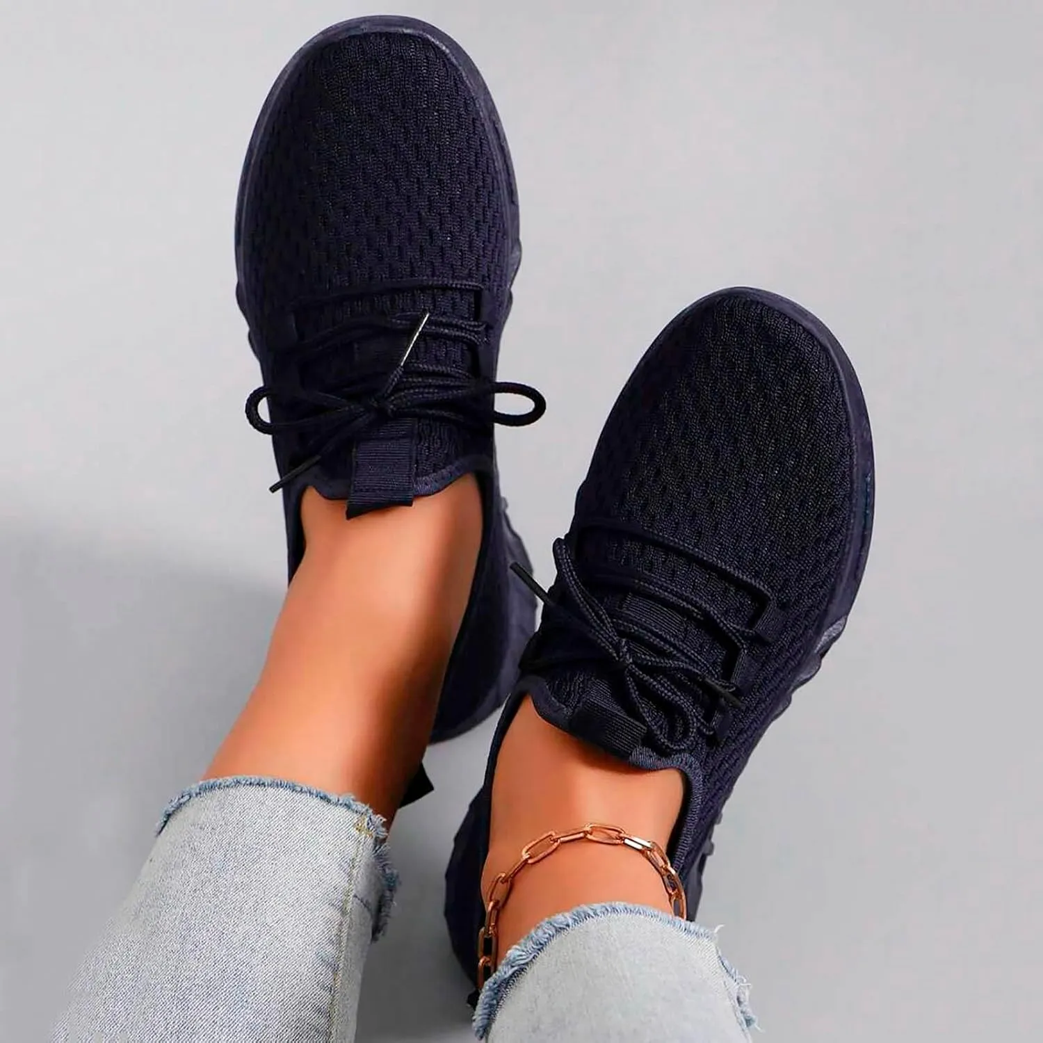 Running Shoes for Women,Womens Athletic Shoes Casual Lace Up Platform Sneakers for Women Breathable Walking Sneakers