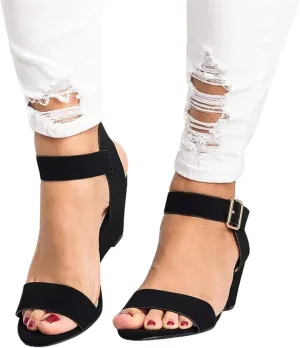 Rvidbe Platform Sandals for Women Sexy Women's Peep Toe Platform Sandals Summer Casual Ankle Buckle Wedge Sandals Shoes