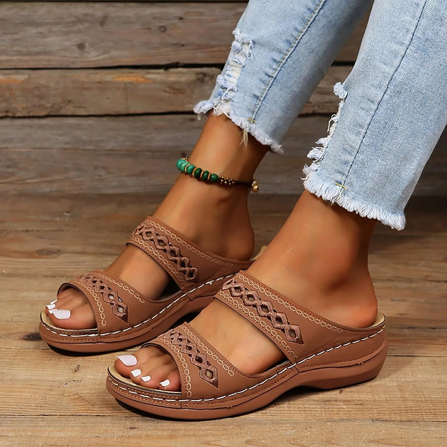 Sandals for Women Dressy Summer, Womens Sandals Comfy Platform Sandal Shoes Comfortable Summer Beach Travel Sandals