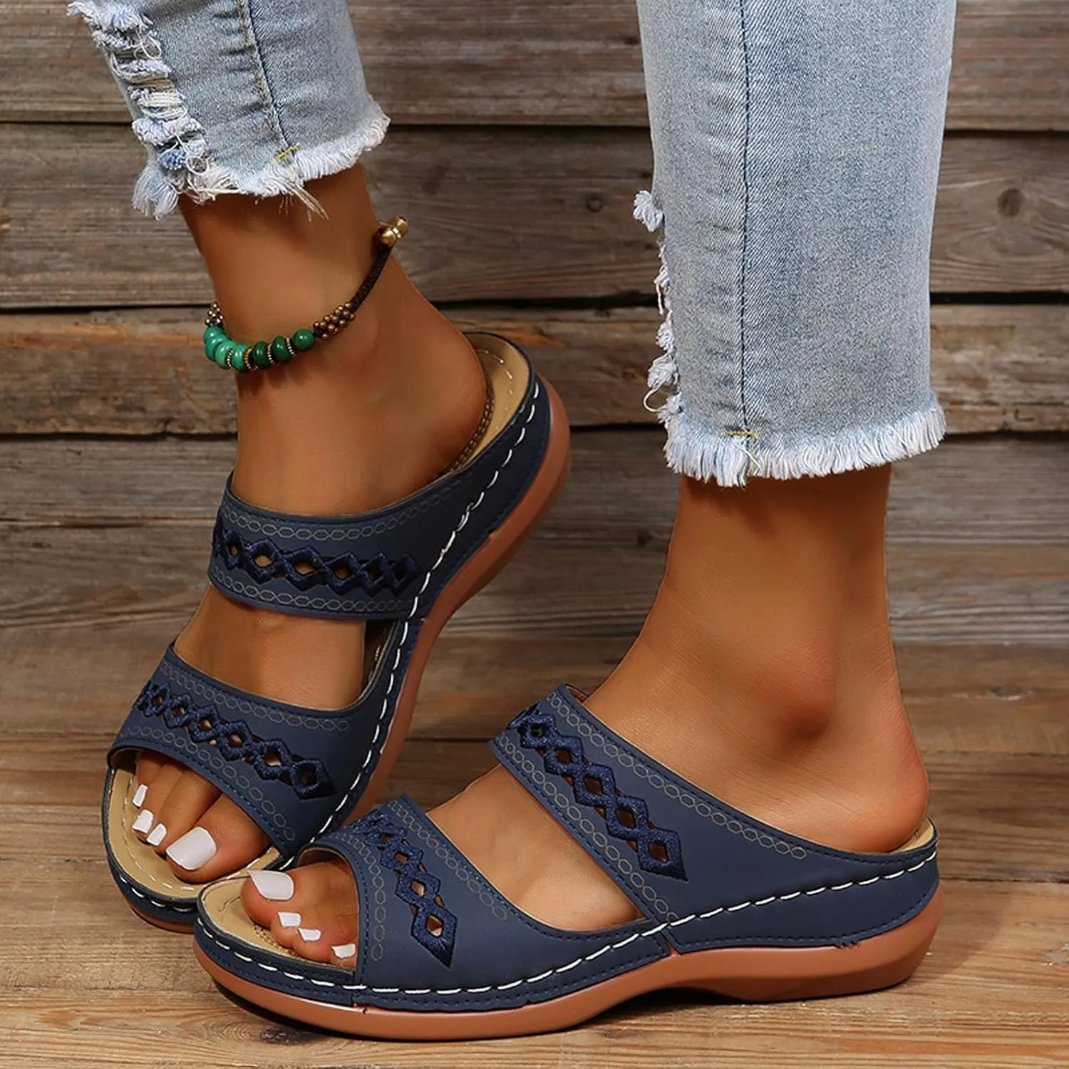 Sandals for Women Dressy Summer, Womens Sandals Comfy Platform Sandal Shoes Comfortable Summer Beach Travel Sandals