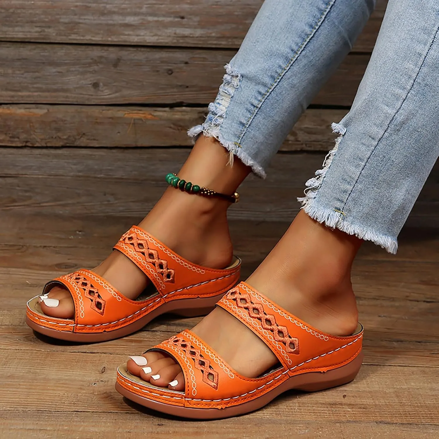 Sandals for Women Dressy Summer, Womens Sandals Comfy Platform Sandal Shoes Comfortable Summer Beach Travel Sandals