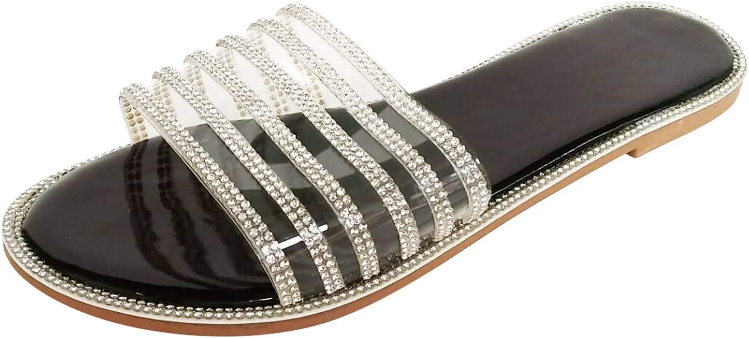 Sandals for Women Flat,Comfy Sandals Ladies Fashion Leopard/Zebra/Snake Pattern Flat Heel Slip On Sandals with Zipper