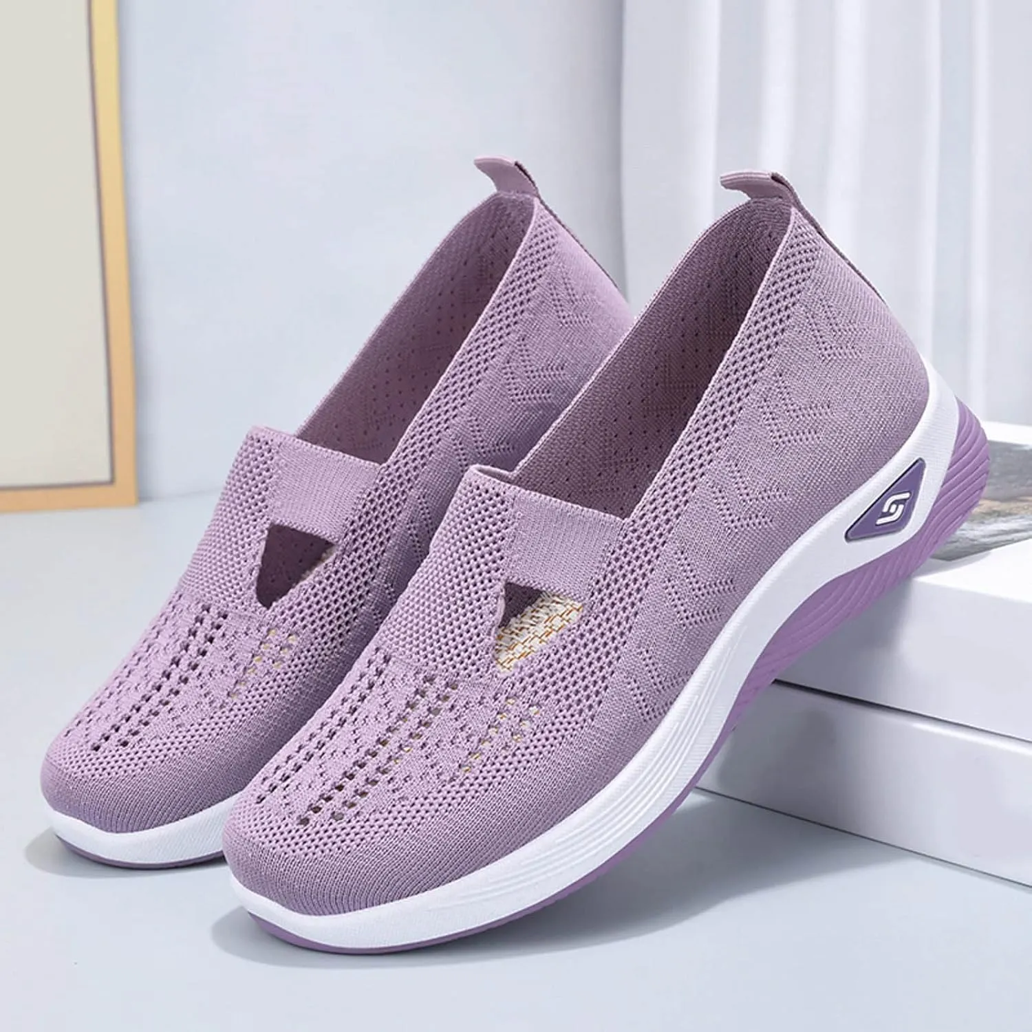 Sandals for Women Orthopedic Lightweight Sandals Wide Width Breathable Walking Sandal Comfortable Slip on Sneakers