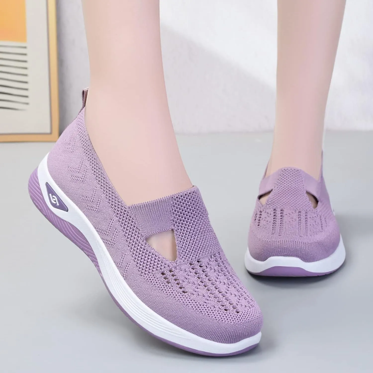 Sandals for Women Orthopedic Lightweight Sandals Wide Width Breathable Walking Sandal Comfortable Slip on Sneakers