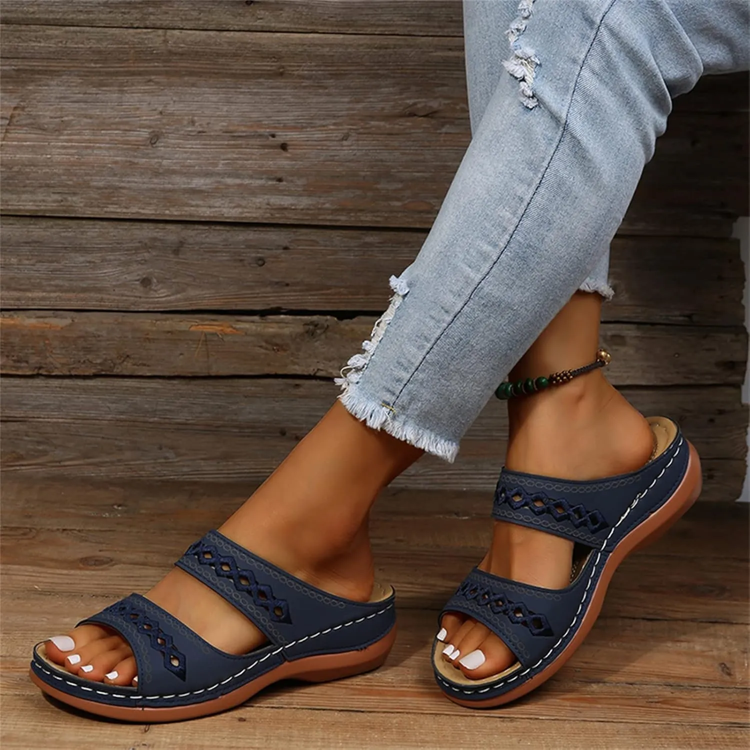 Sandals Women Dressy Summer Flat Island Cute Casual Beach Shoes Orthopedic Slippers Arch Support Orthotic Flip Flops
