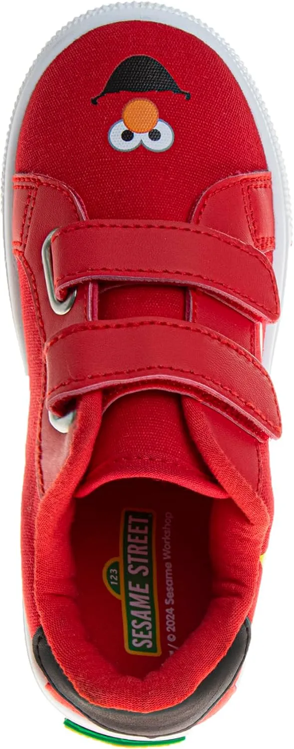 Sesame Street Elmo Strap Sneakers for Boys - Kids Lightweight Athletic Breathable Running Tennis Shoes Size 5-10 Toddler 11 Little Kid