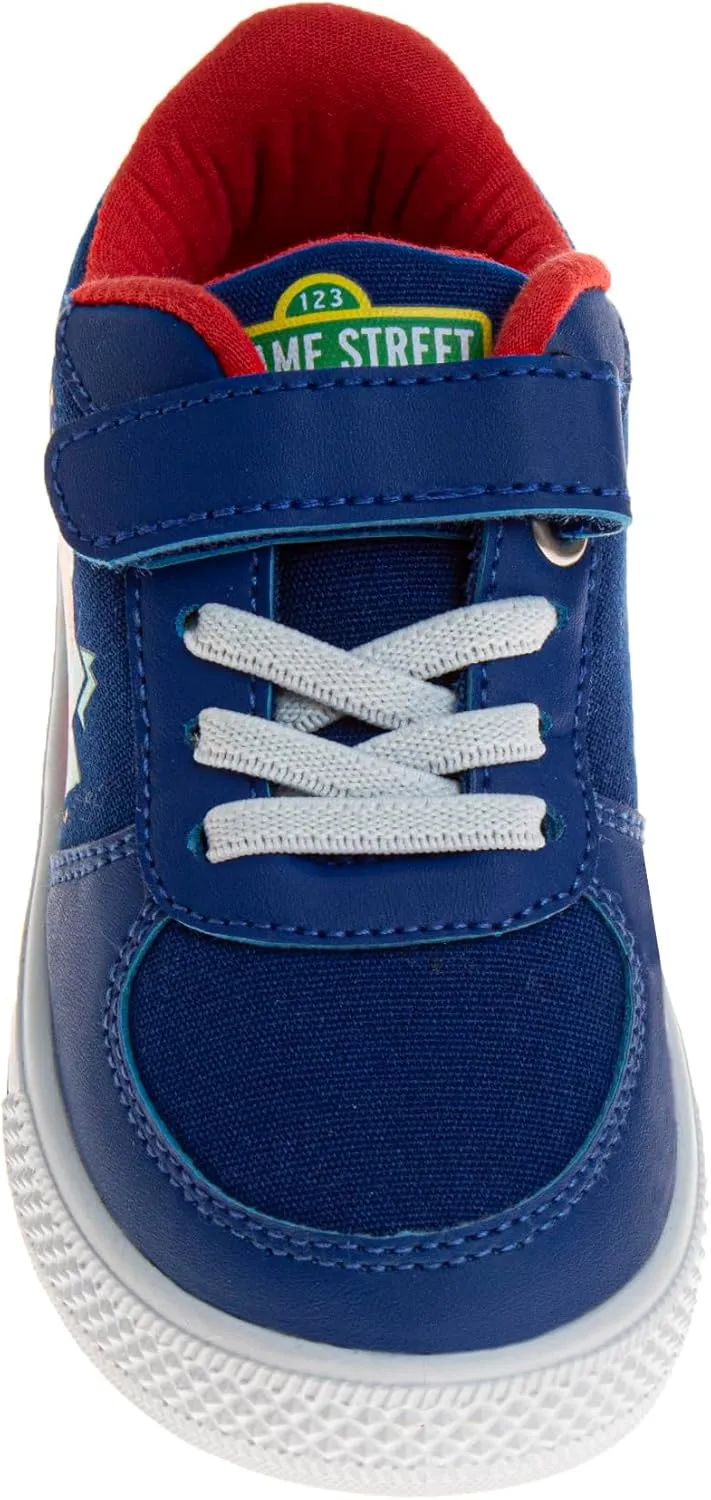 Sesame Street Elmo Strap Sneakers for Boys - Kids Lightweight Athletic Breathable Running Tennis Shoes Size 5-10 Toddler 11 Little Kid