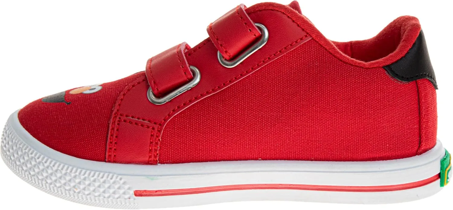 Sesame Street Elmo Strap Sneakers for Boys - Kids Lightweight Athletic Breathable Running Tennis Shoes Size 5-10 Toddler 11 Little Kid