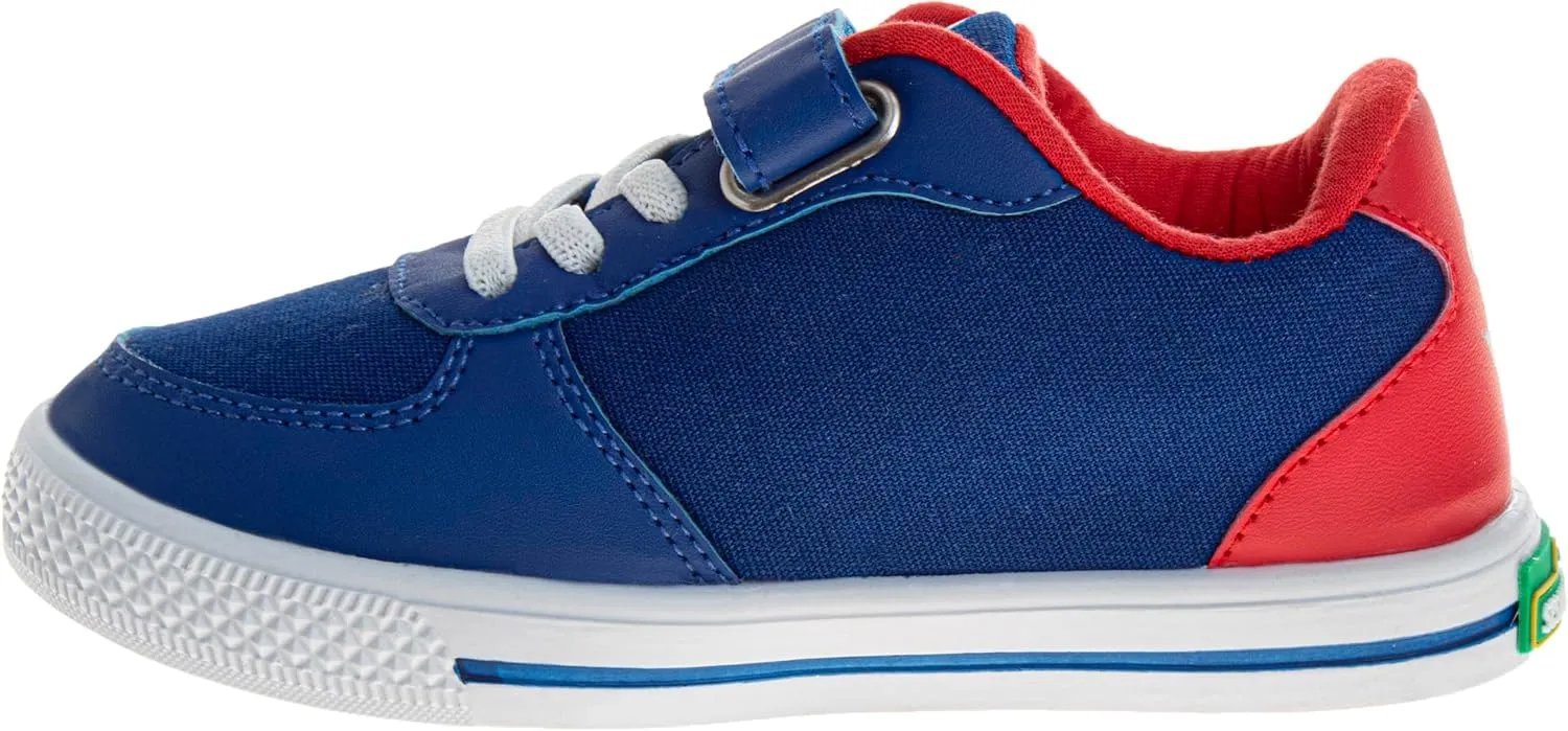 Sesame Street Elmo Strap Sneakers for Boys - Kids Lightweight Athletic Breathable Running Tennis Shoes Size 5-10 Toddler 11 Little Kid
