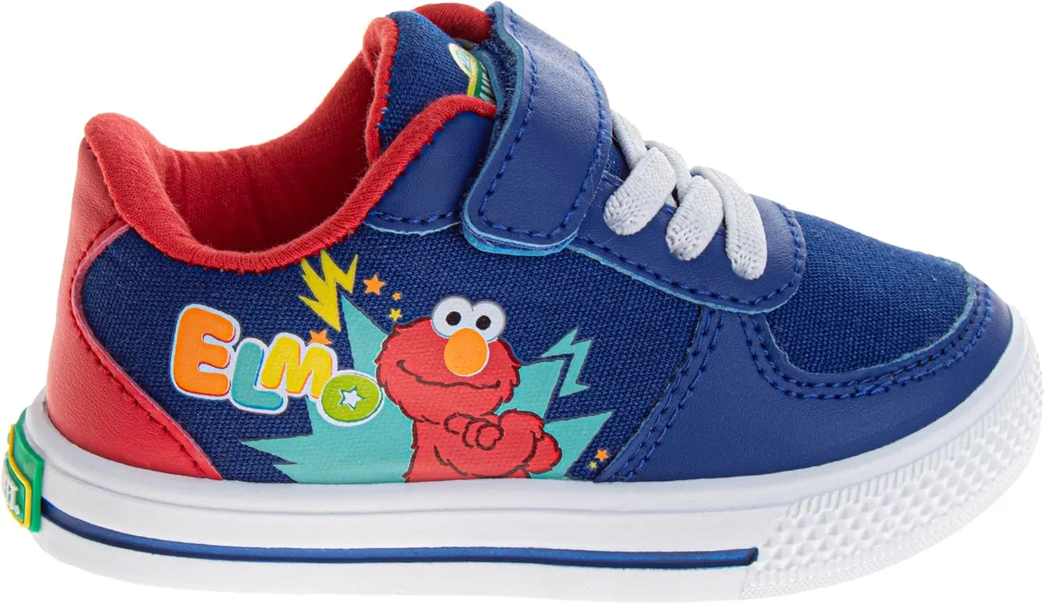 Sesame Street Elmo Strap Sneakers for Boys - Kids Lightweight Athletic Breathable Running Tennis Shoes Size 5-10 Toddler 11 Little Kid