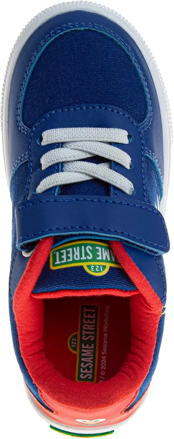 Sesame Street Elmo Strap Sneakers for Boys - Kids Lightweight Athletic Breathable Running Tennis Shoes Size 5-10 Toddler 11 Little Kid