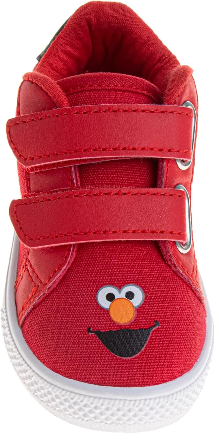 Sesame Street Elmo Strap Sneakers for Boys - Kids Lightweight Athletic Breathable Running Tennis Shoes Size 5-10 Toddler 11 Little Kid